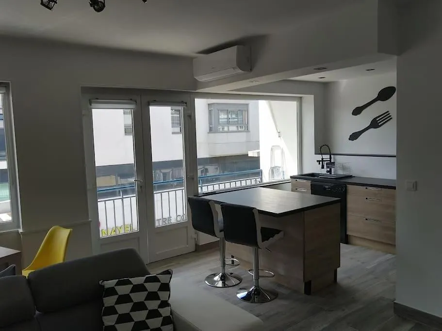 Apartment Grand T2 Tout Equipe Centre-Ville, Spacieux Et Lumineux, 1 Chambre, 1 A 5 Pers, Climatisation, Wifi, Balcons, Parking Prive